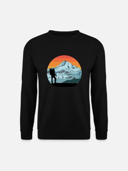 Randonneurs - montagnes - montagnes - randonneurs - vintage - Sweat-shirt Unisexe - noir