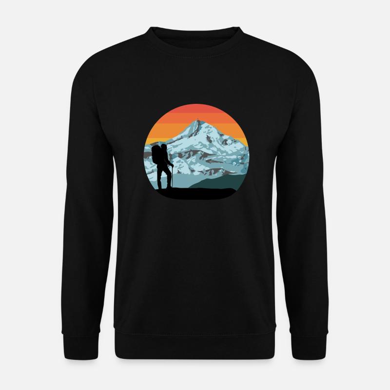 Wandern - Berge - Gebirge - Wanderer - vintage - Unisex Pullover - Schwarz