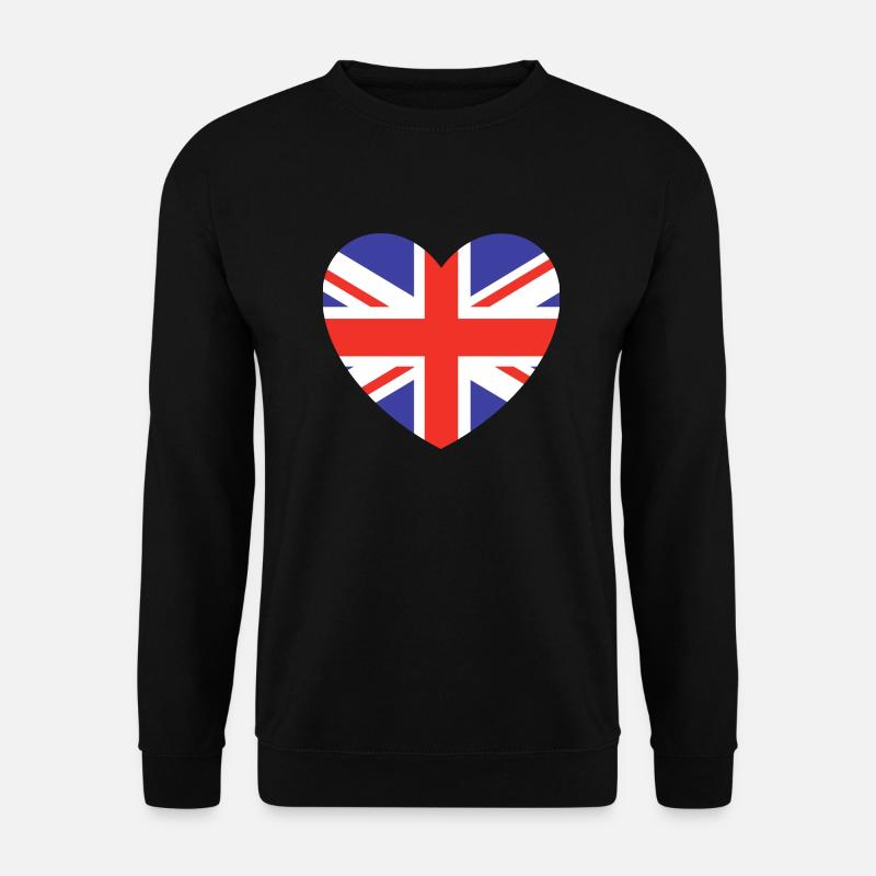 Britische Herz-Flagge - Unisex Pullover - Schwarz