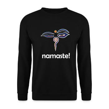namaste - Unisex Sweatshirt - black - Front - Alina (178cm) & Michal (187cm)