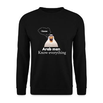Arab Men Know - funny arab father's day gifts - Unisex Sweatshirt - black - Front - Alina (178cm) & Michal (187cm)
