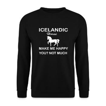 Pferd Horse - Unisex Pullover - Schwarz - Vorne - Alina (178cm) & Michal (187cm)