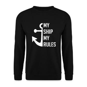 My boat my rules - Unisex Sweatshirt - black - Front - Alina (178cm) & Michal (187cm)