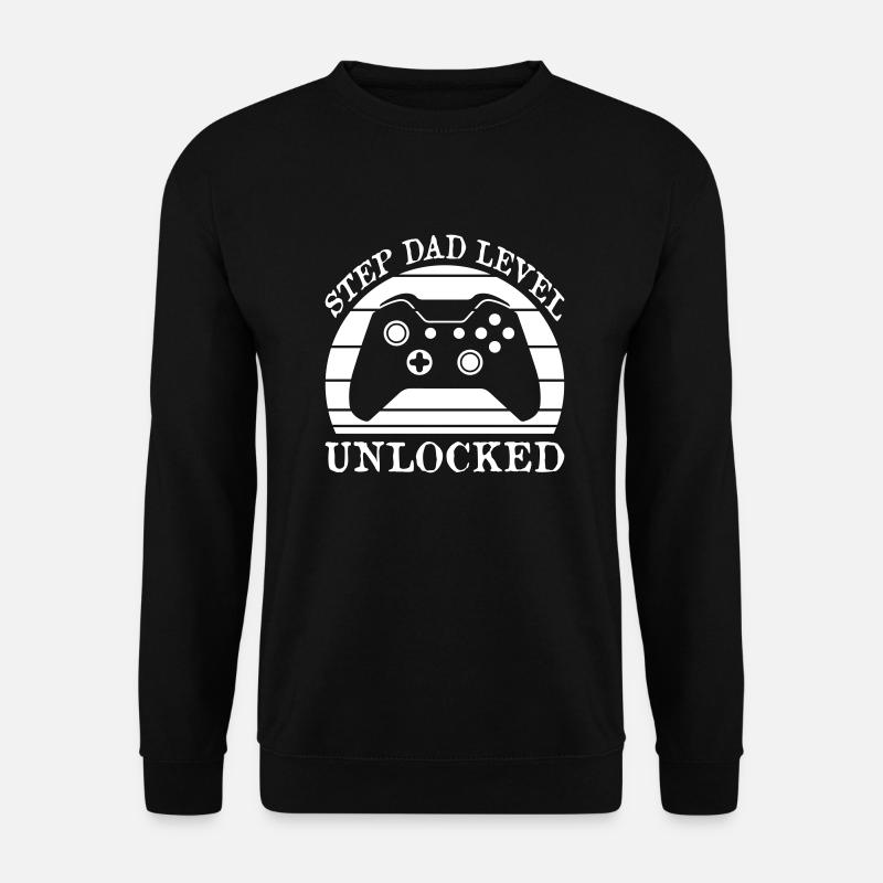 Step Dad Level Unlocked - Unisex Pullover - Schwarz