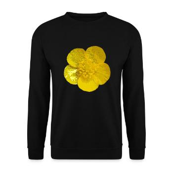 Flower Beautiful Buttercup Flower Spring Design - Unisex Sweatshirt - black - Front - Alina (178cm) & Michal (187cm)
