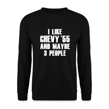 J’AIME CHEVY 55 ET PEUT-ÊTRE 3 PERSONNES W - Sweat-shirt Unisexe - noir - Devant - Alina (178cm) & Michal (187cm)