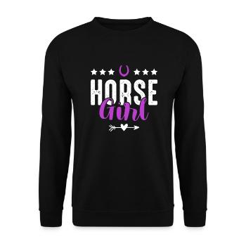 Horse Girl - Unisex Sweatshirt - black - Front - Alina (178cm) & Michal (187cm)