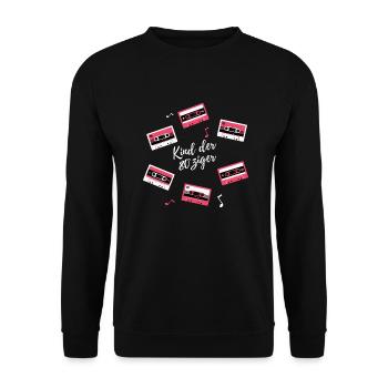 Kind der 80ziger - Unisex Pullover - Schwarz - Vorne - Alina (178cm) & Michal (187cm)