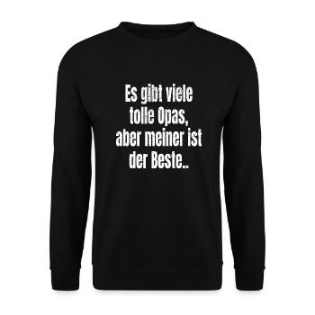 Bester Opa Großvater Geschenk Opi liebster Opa - Unisex Pullover - Schwarz - Vorne - Alina (178cm) & Michal (187cm)