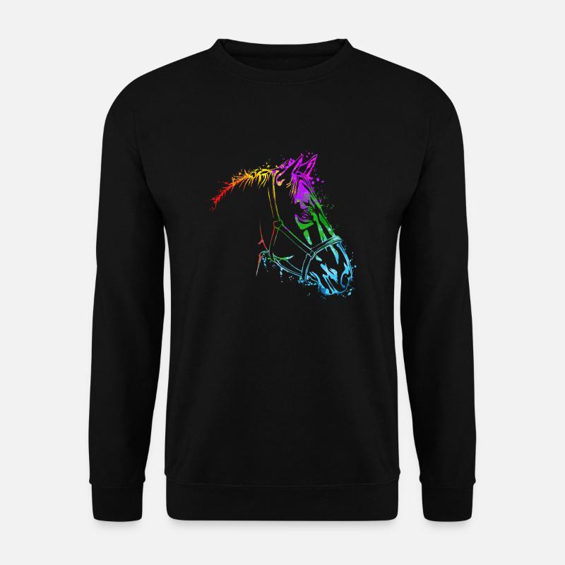 Pferdekopf Bunt Pferd Pferde - Unisex Pullover - Schwarz