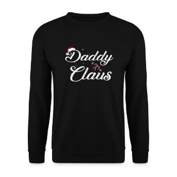 Kirsche Claus Weihnachtsfamilie - Unisex Pullover - Schwarz - Vorne - Alina (178cm) & Michal (187cm)