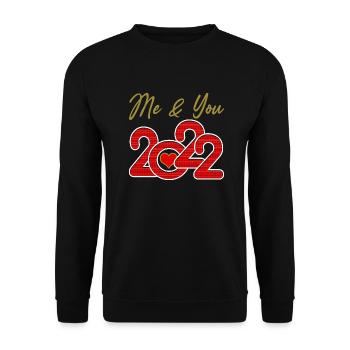 2022 ME and YOU and TWENTY TWENTY TWO (Ich und Du) - Unisex Pullover - Schwarz - Vorne - Alina (178cm) & Michal (187cm)
