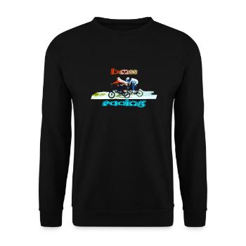 BMX Rennen Mountainbike Motocross - Unisex Pullover - Schwarz - Vorne - Alina (178cm) & Michal (187cm)