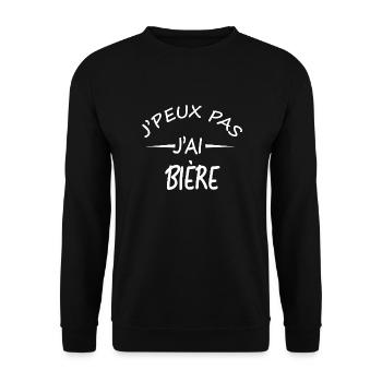 Je peux pas j'ai Bière - Sweat-shirt Unisexe - noir - Devant - Alina (178cm) & Michal (187cm)