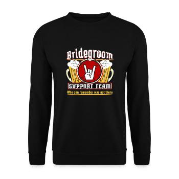 Bridegroom Support Team - Unisex Pullover - Schwarz - Vorne - Alina (178cm) & Michal (187cm)