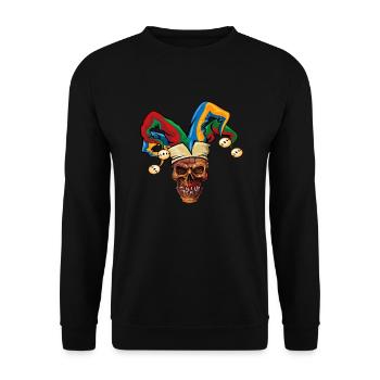 Skull Fasnet Fastnacht Fasching Karneval - Unisex Pullover - Schwarz - Vorne - Alina (178cm) & Michal (187cm)