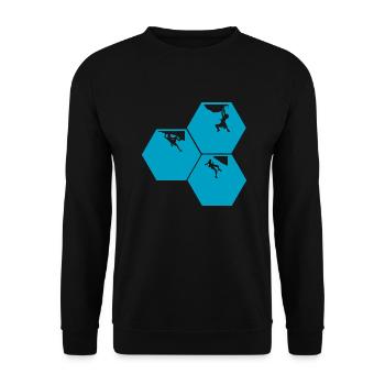 Bouldern Klettern Climbing - Unisex Pullover - Schwarz - Vorne - Alina (178cm) & Michal (187cm)