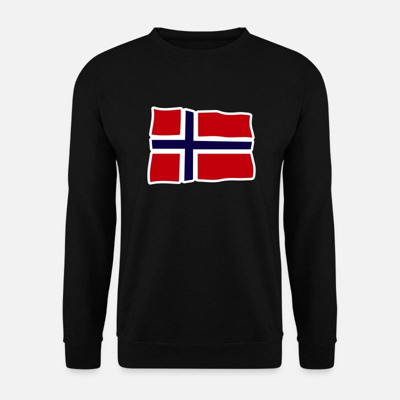 Norvège Drapeau ondulé Croix - Sweat-shirt Unisexe - noir