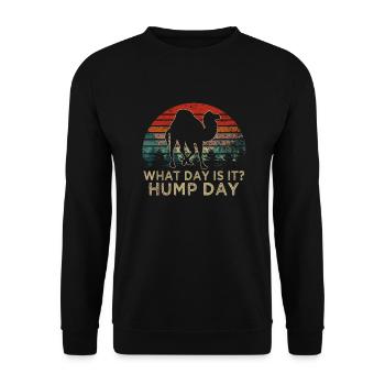 Camel what day is it hump day - Unisex Sweatshirt - black - Front - Alina (178cm) & Michal (187cm)