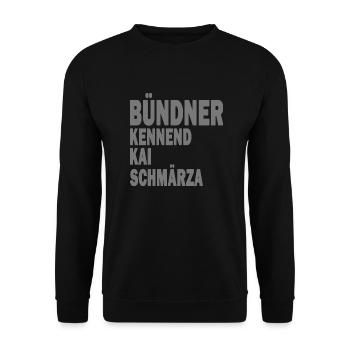 bündner kennend kai schmärza - Unisex Pullover - Schwarz - Vorne - Alina (178cm) & Michal (187cm)