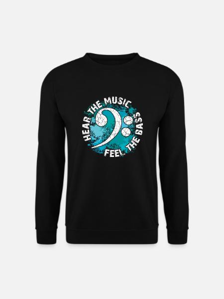 Höre die Musik - spüre den Bass - Unisex Pullover - Schwarz