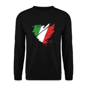 Italia Italien Fußball Meister Ball Europa Flagge - Unisex Pullover - Schwarz - Vorne - Alina (178cm) & Michal (187cm)