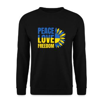 Ukraine Flagge Peace Ukrainische Fahne Frieden - Unisex Pullover - Schwarz - Vorne - Alina (178cm) & Michal (187cm)