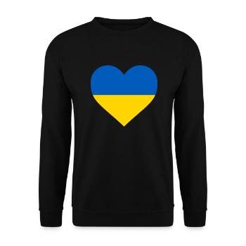 Ukraine Herz - Unisex Pullover - Schwarz - Vorne - Alina (178cm) & Michal (187cm)