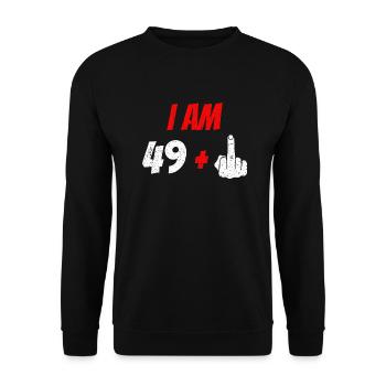 50. Geburtstag 50 Jahre Geburtstagsgeschenk lustig - Unisex Pullover - Schwarz - Vorne - Alina (178cm) & Michal (187cm)