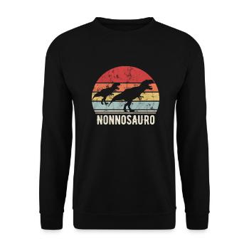 Nonnosauro Geschenk Opa Italienisch Großvater - Unisex Pullover - Schwarz - Vorne - Alina (178cm) & Michal (187cm)