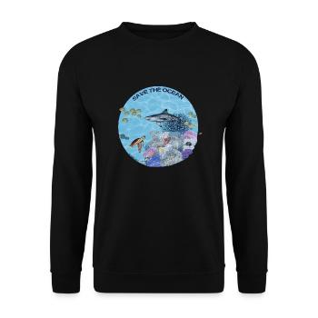 Save the Ocean - Coral reef colored - Unisex Sweatshirt - black - Front - Alina (178cm) & Michal (187cm)