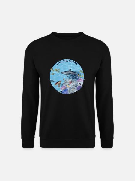 Save the Ocean - Korallenriff farbig - Unisex Pullover - Schwarz