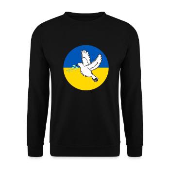 Ukraine Flag with peace dove - Unisex Pullover - Schwarz - Vorne - Alina (178cm) & Michal (187cm)