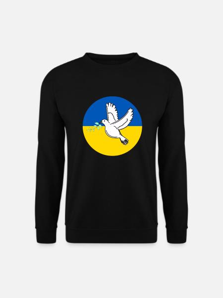 Ukraine Flag with peace dove - Unisex Pullover - Schwarz
