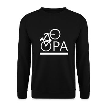 Opa Fahrrad Mountainbike Radeln bester Opa - Unisex Pullover - Schwarz - Vorne - Alina (178cm) & Michal (187cm)