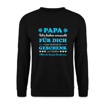 Perfect gift for dad - Unisex Sweatshirt - black - Front - Alina (178cm) & Michal (187cm)