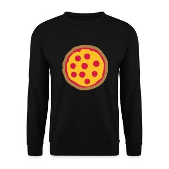Runde leckere Pizza - Unisex Pullover - Schwarz - Vorne - Alina (178cm) & Michal (187cm)