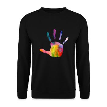 Damen, Herre, kinder T-shirt für jeden Anlass - Unisex Pullover - Schwarz - Vorne - Alina (178cm) & Michal (187cm)