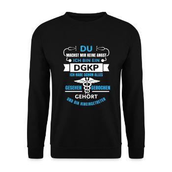 Dgkp Österreich diplomierter Krankenpfleger lustig - Unisex Pullover - Schwarz - Vorne - Alina (178cm) & Michal (187cm)