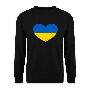 Ukraine Herz - Unisex Pullover - Schwarz - Vorne - Alina (178cm) & Michal (187cm)