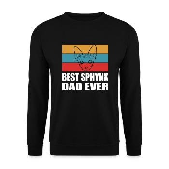 Best Cat Dad Sphynx Father Gift Cat Saying - Unisex Sweatshirt - black - Front - Alina (178cm) & Michal (187cm)
