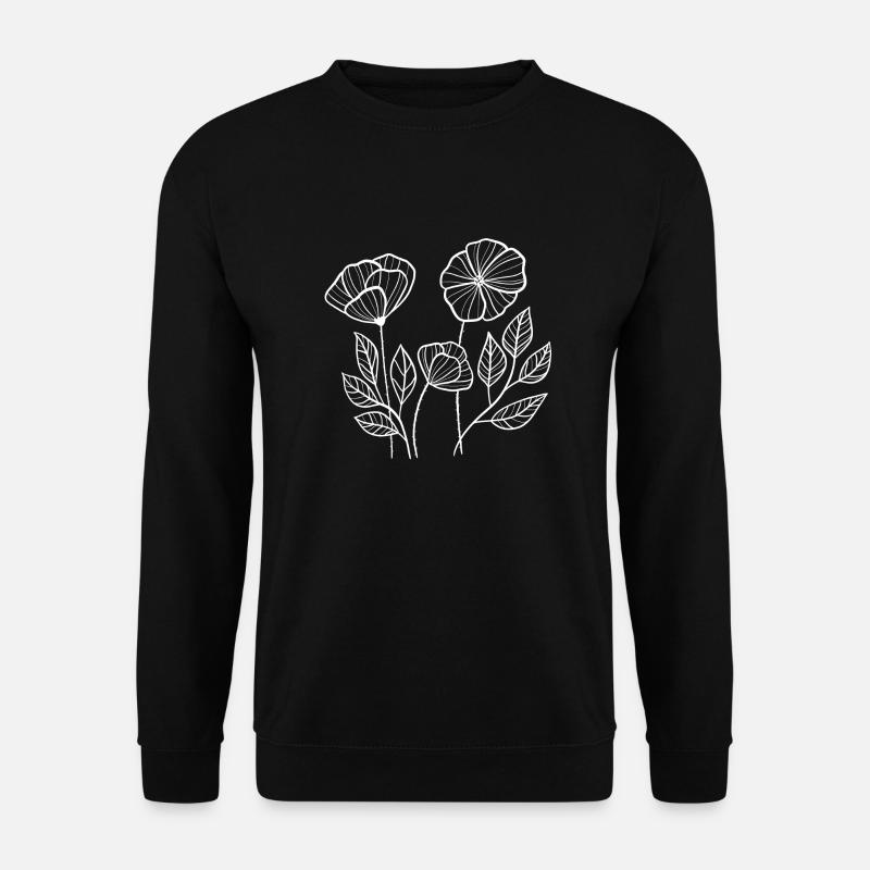 Coquelicots blancs - Sweat-shirt Unisexe - noir