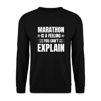 Triathlon Swim Bike Run Marathon - Unisex Pullover - Schwarz - Vorne - Alina (178cm) & Michal (187cm)