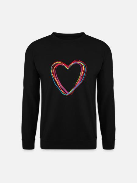 heart - I feel love - Unisex Pullover - Schwarz