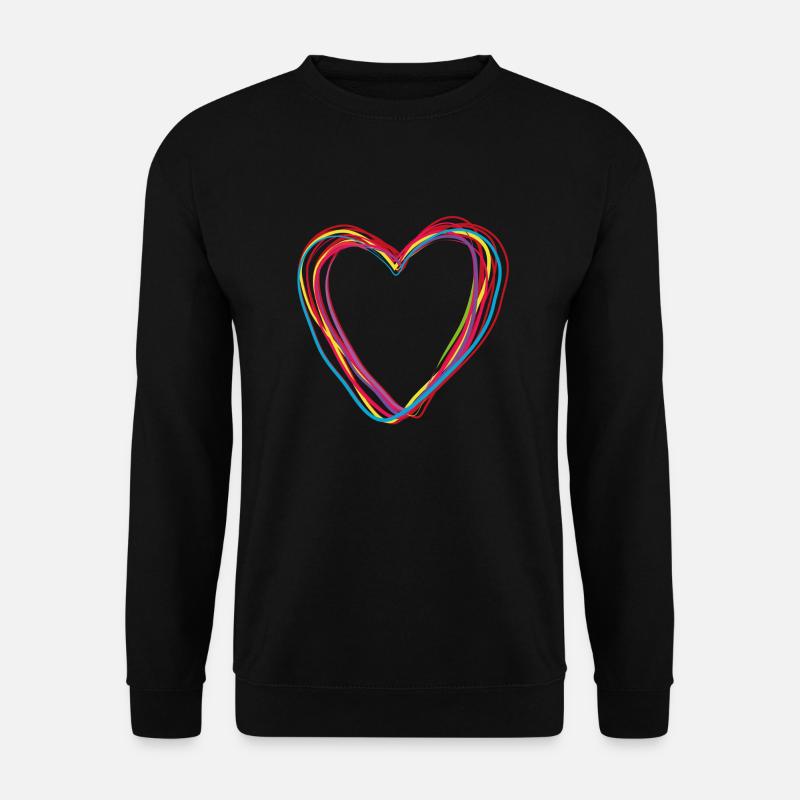 heart - I feel love - Unisex Pullover - Schwarz