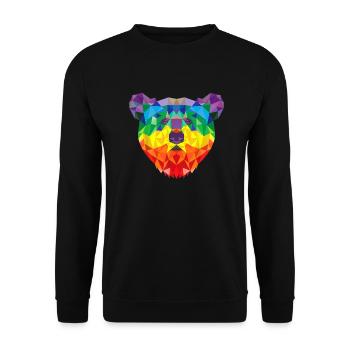 gay bär Regenboge LGBTQ Regenbogenfahne CSD - Unisex Pullover - Schwarz - Vorne - Alina (178cm) & Michal (187cm)