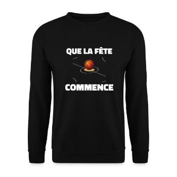 Basketball tee -cadeau fan de basketball - Sweat-shirt Unisexe - noir - Devant - Alina (178cm) & Michal (187cm)