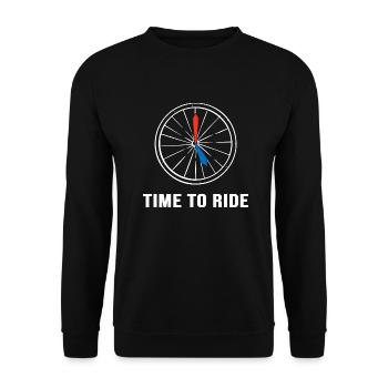 temps de vélo pour faire du vélo gravelbike - Sweat-shirt Unisexe - noir - Devant - Alina (178cm) & Michal (187cm)