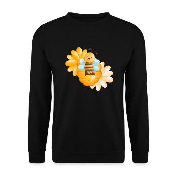 Abeille mignonne avec des fleurs et des enfants doux au miel - Sweat-shirt Unisexe - noir - Devant - Alina (178cm) & Michal (187cm)