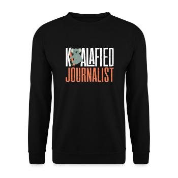 Journalist Journalism Koalafied Journalist - Unisex Sweatshirt - black - Front - Alina (178cm) & Michal (187cm)